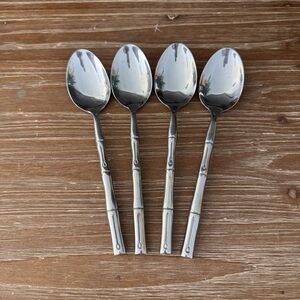 Hampton Silversmiths Flatware Bamboo Set Of 4 Dinner Soup Spoons